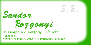 sandor rozgonyi business card